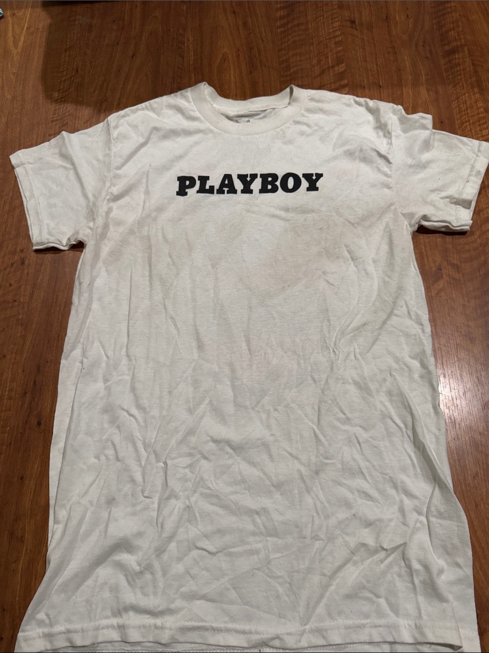 PLAYBOY White Short Sleeve Tee with Black Logo